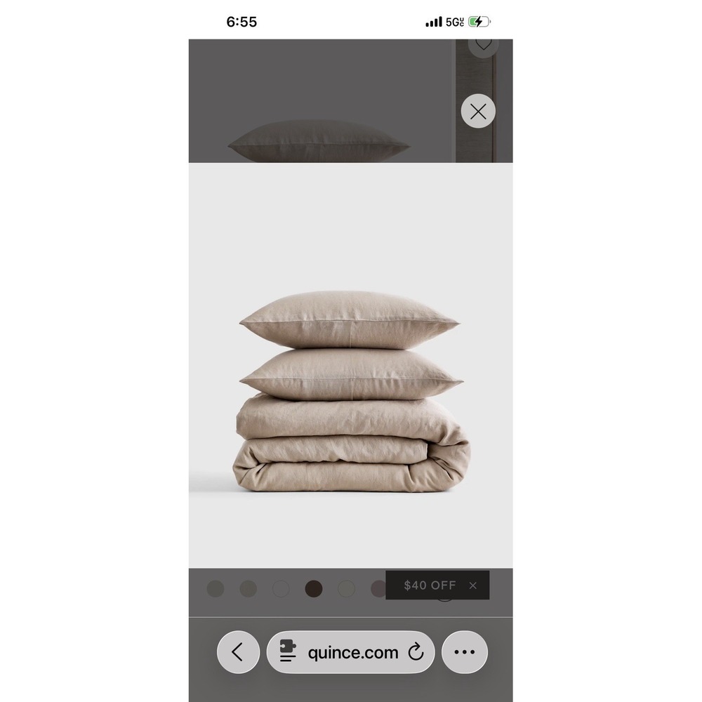 NWOT Quince King Cal King Linen Duvet Cover Set 2 Shams Toffee